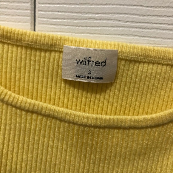 Aritzia Wilfred yellow sculpt knit top - Picture 3 of 5